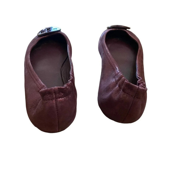 Tory Ballerina Flats Maroon Burgundy Casual Leather US 6.5 M Slip-on Boho - Picture 9 of 11